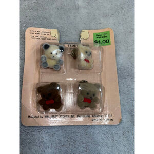 VTG Wal-Mart Teddy Bear Clutch Pins One Size Brown Beige